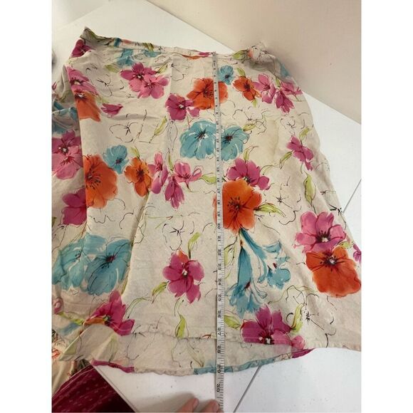 Avenue women’s floral linen blend skirt size 24 - Picture 4 of 5
